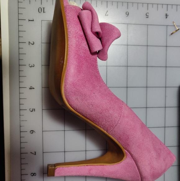 Pink Peep Toe Double Bow Dansi Heels Made in Spain - Picture 7 of 7